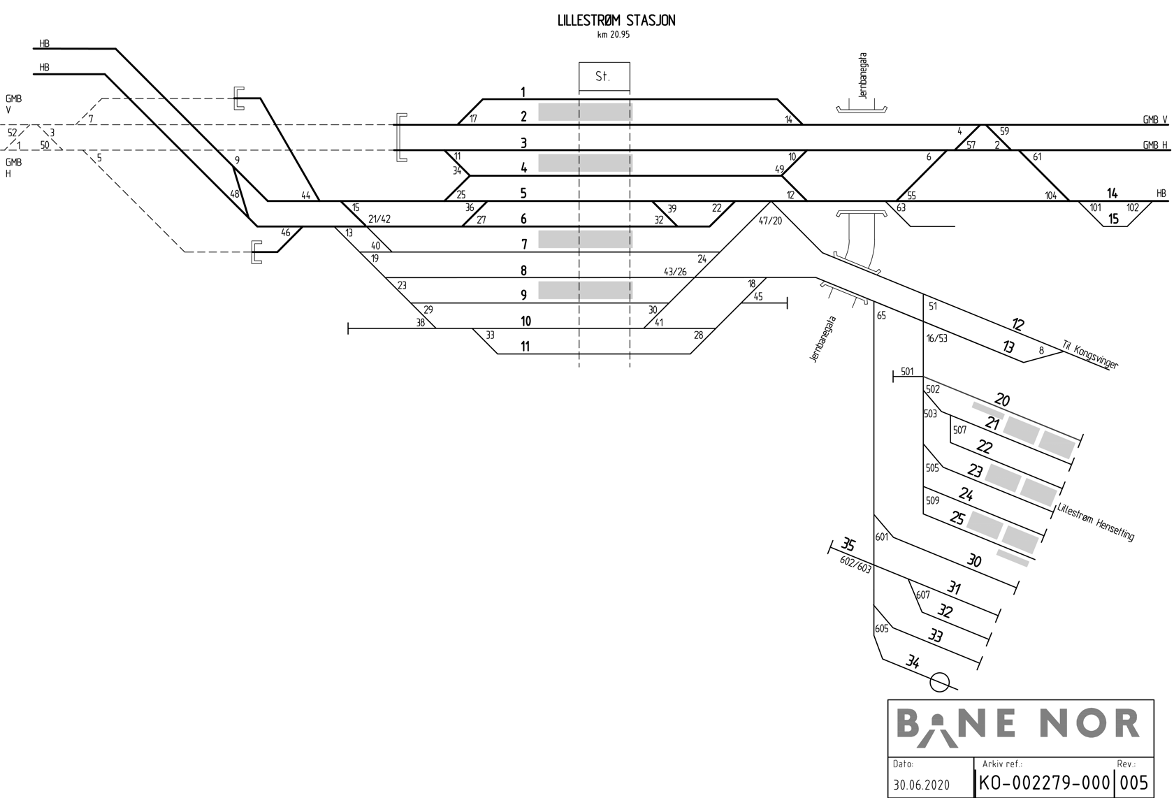 Track plan Lillestrøm Stabling Facility
