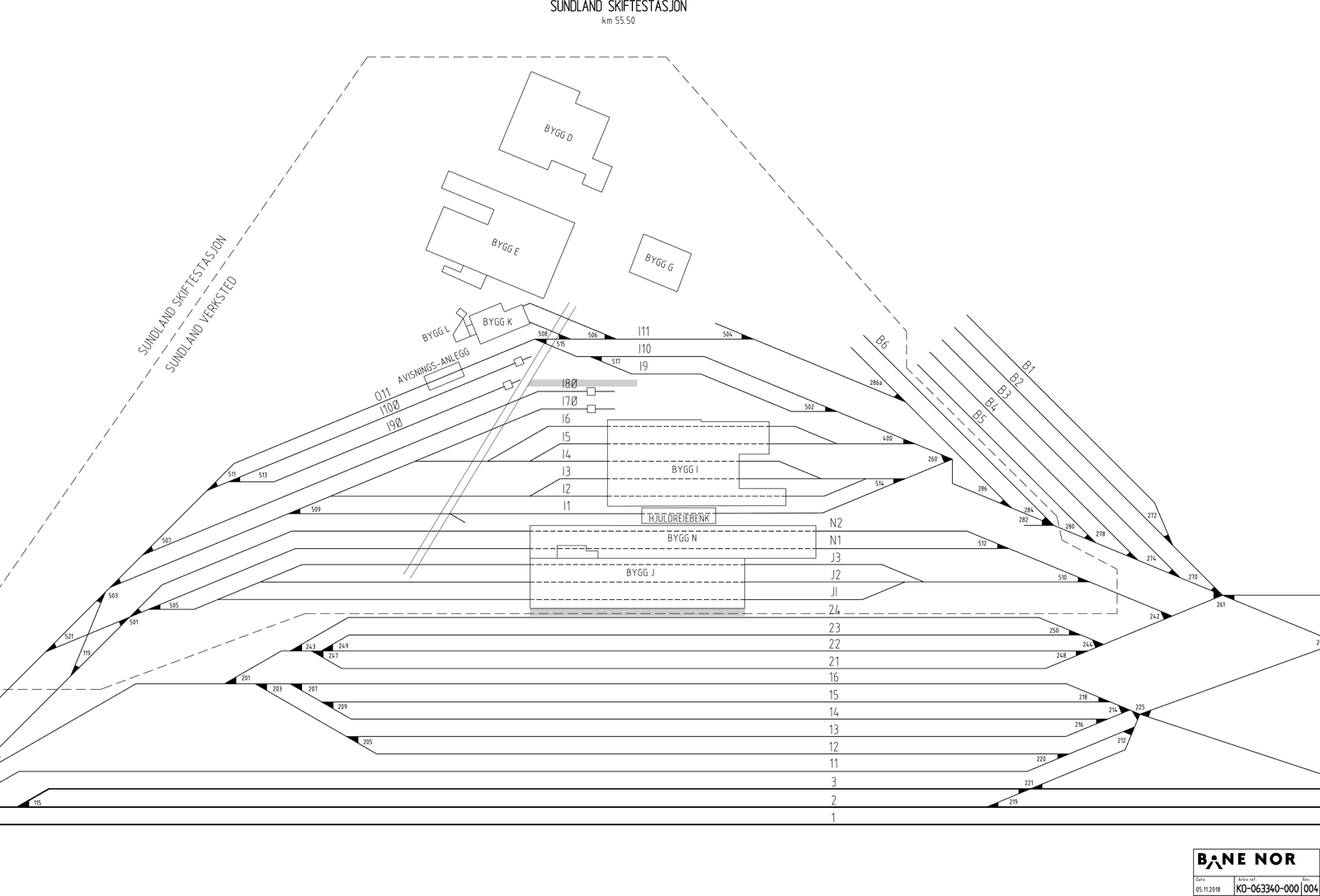 Track plan Sundland Stabling Facility