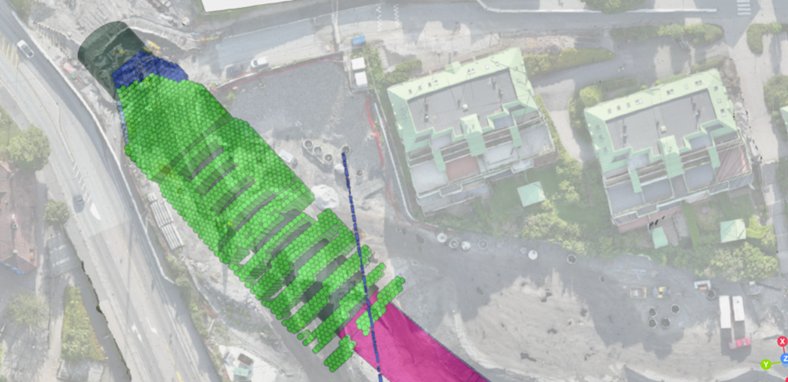 Illustrasjon som viser hvor det skal settes jetpeler i fase 3. 