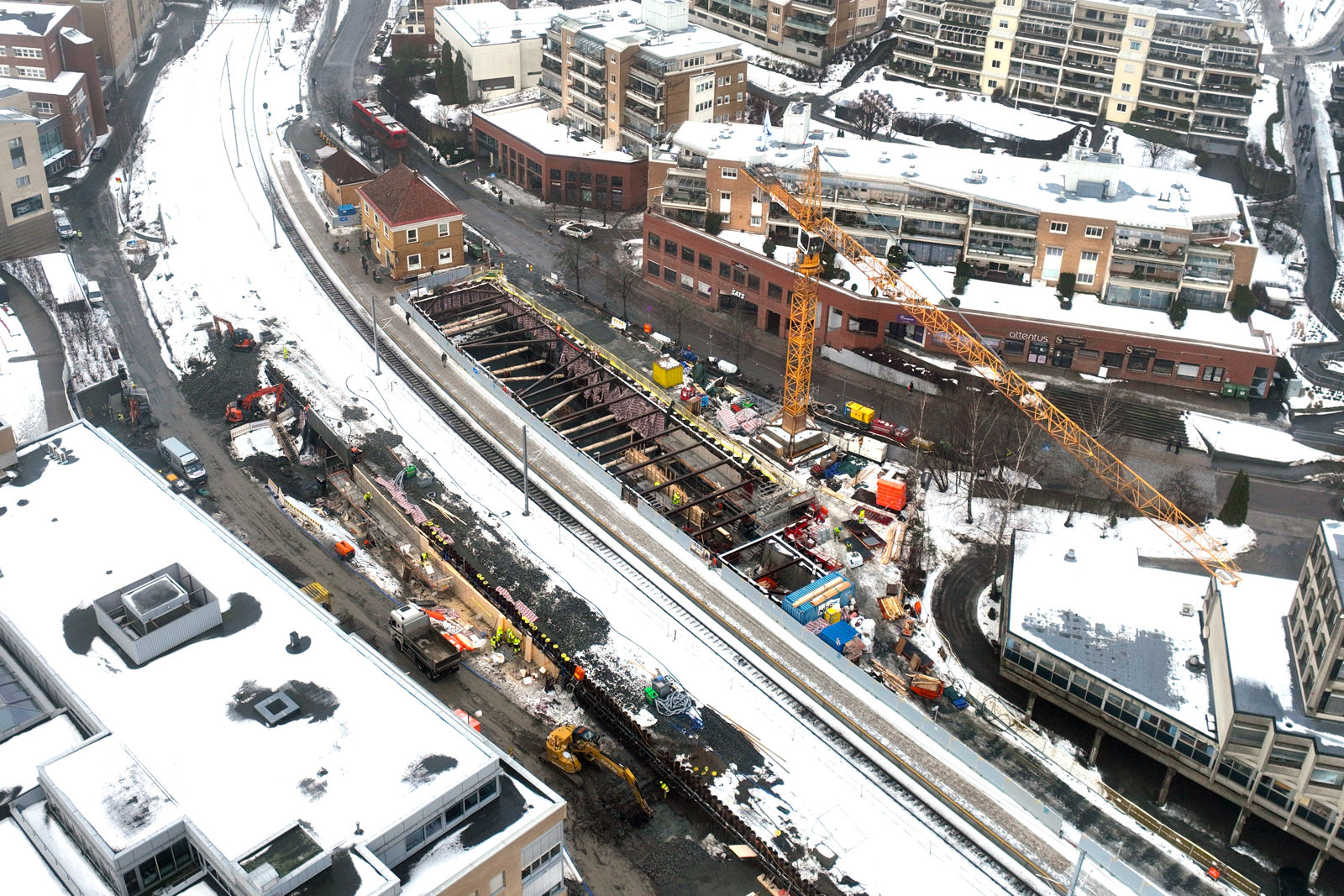 Dronefoto av anlegg på Kolbotn