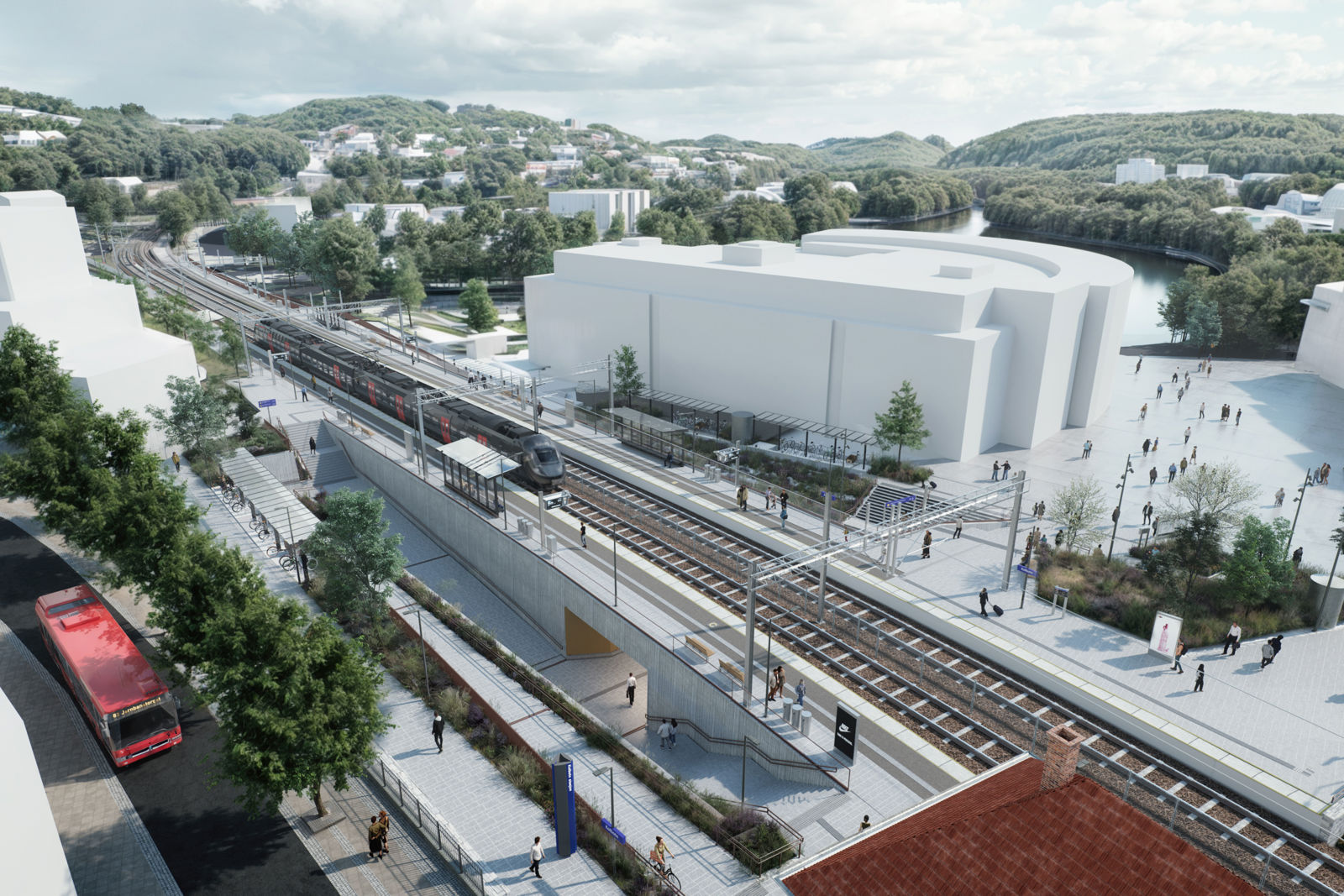 Illustrasjon av ny Kolbotn stasjon