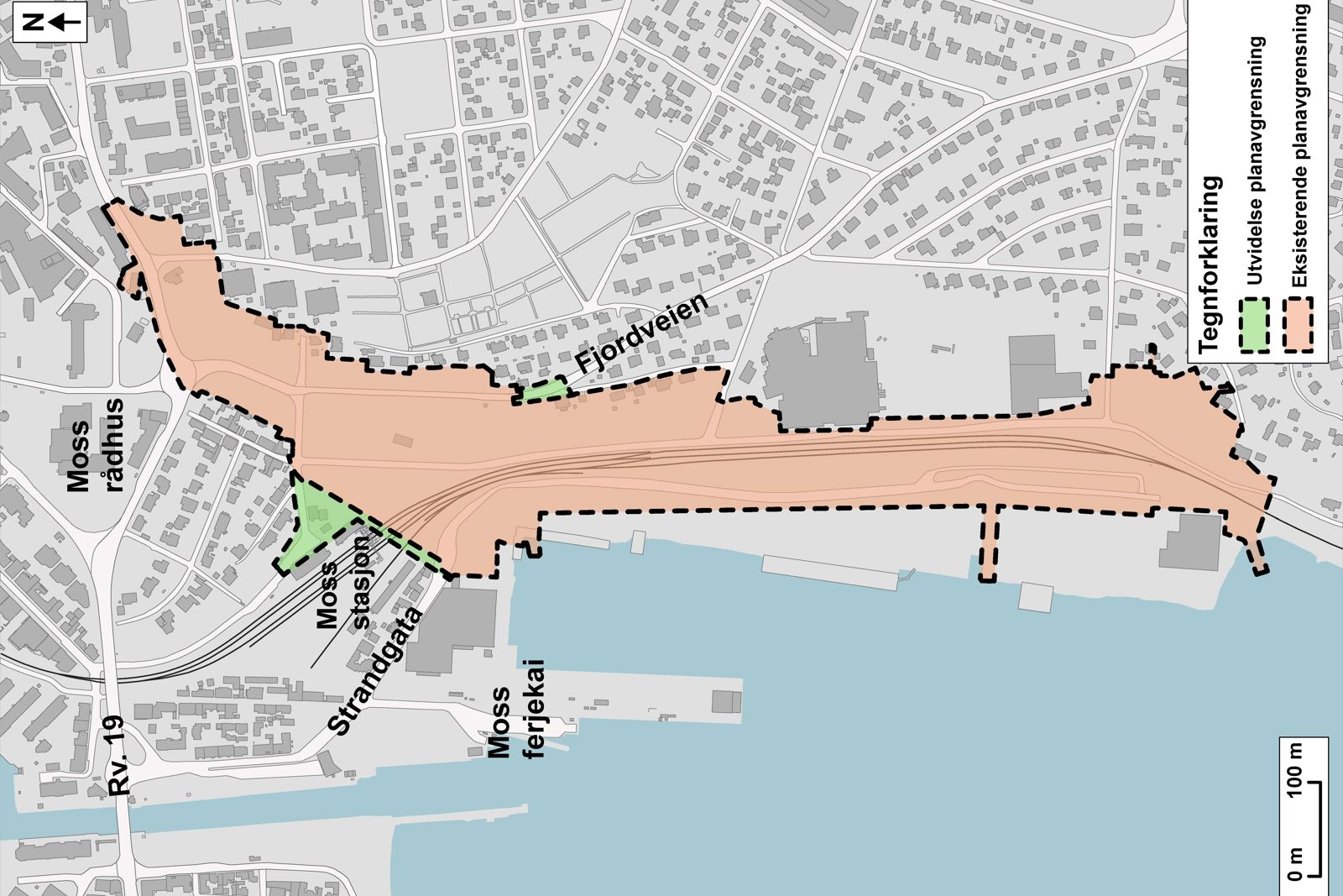 Illustrasjon som viser utvidelsen av planområdet. 