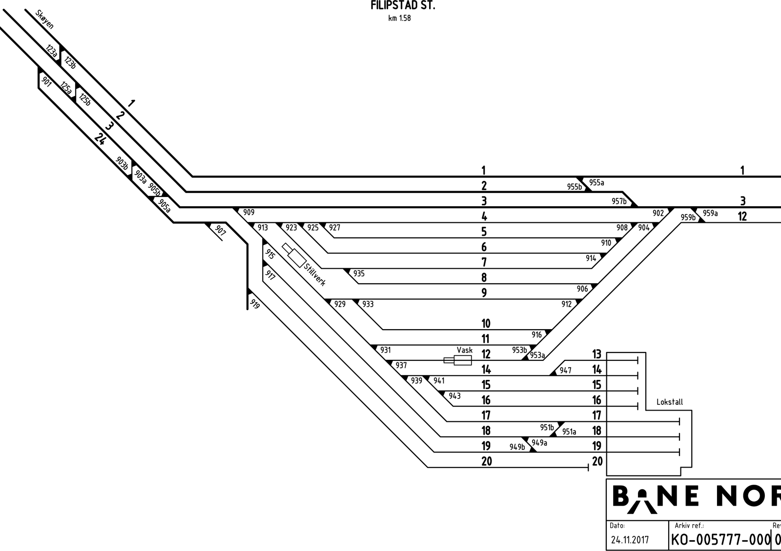 Track plan Filipstad Stabling Facility