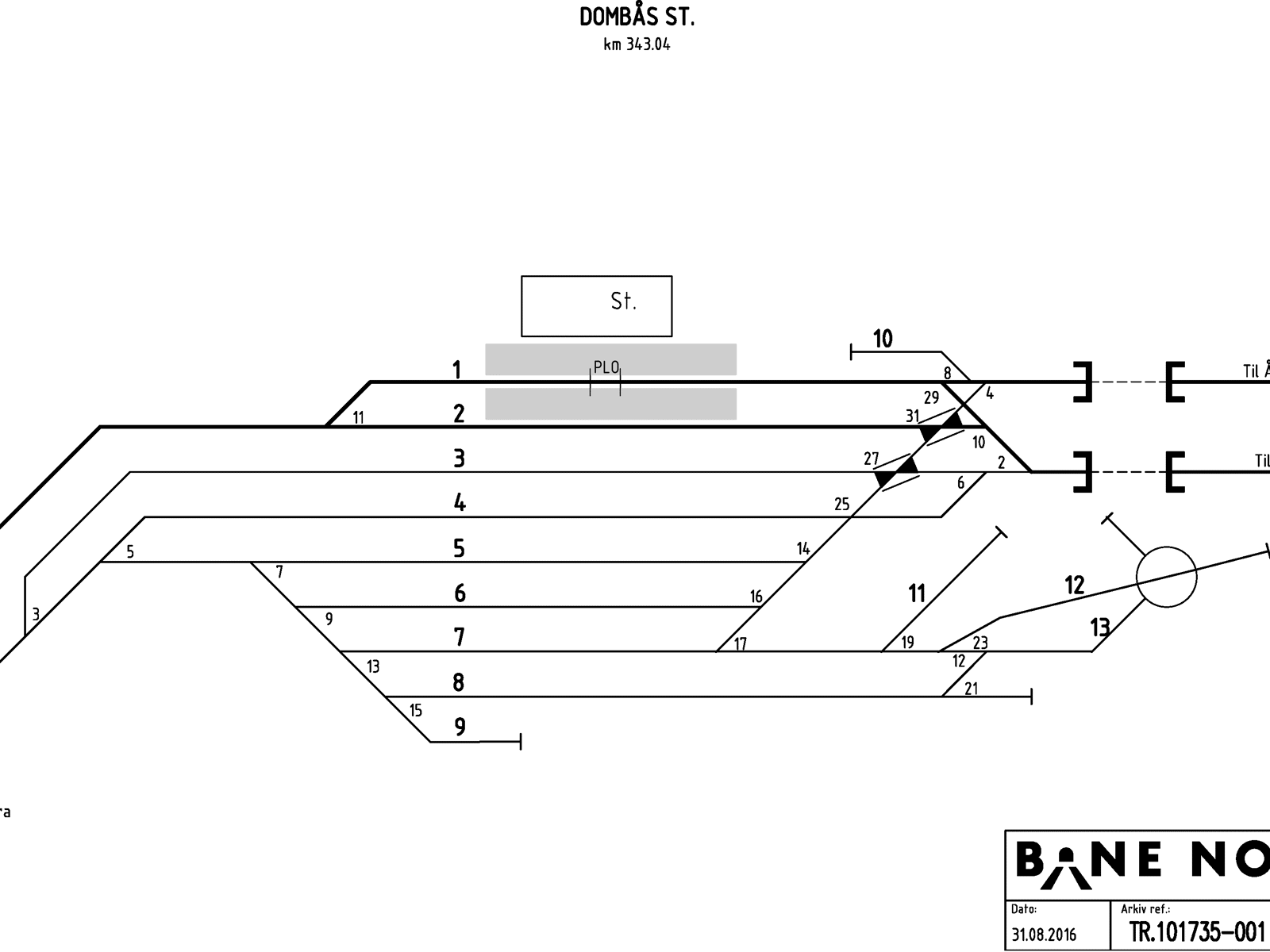 Sporplan Dombås hensetting
