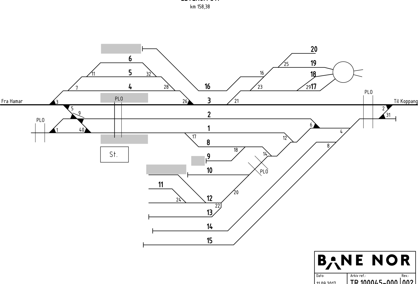 Track plan Elverum Stabling Facility