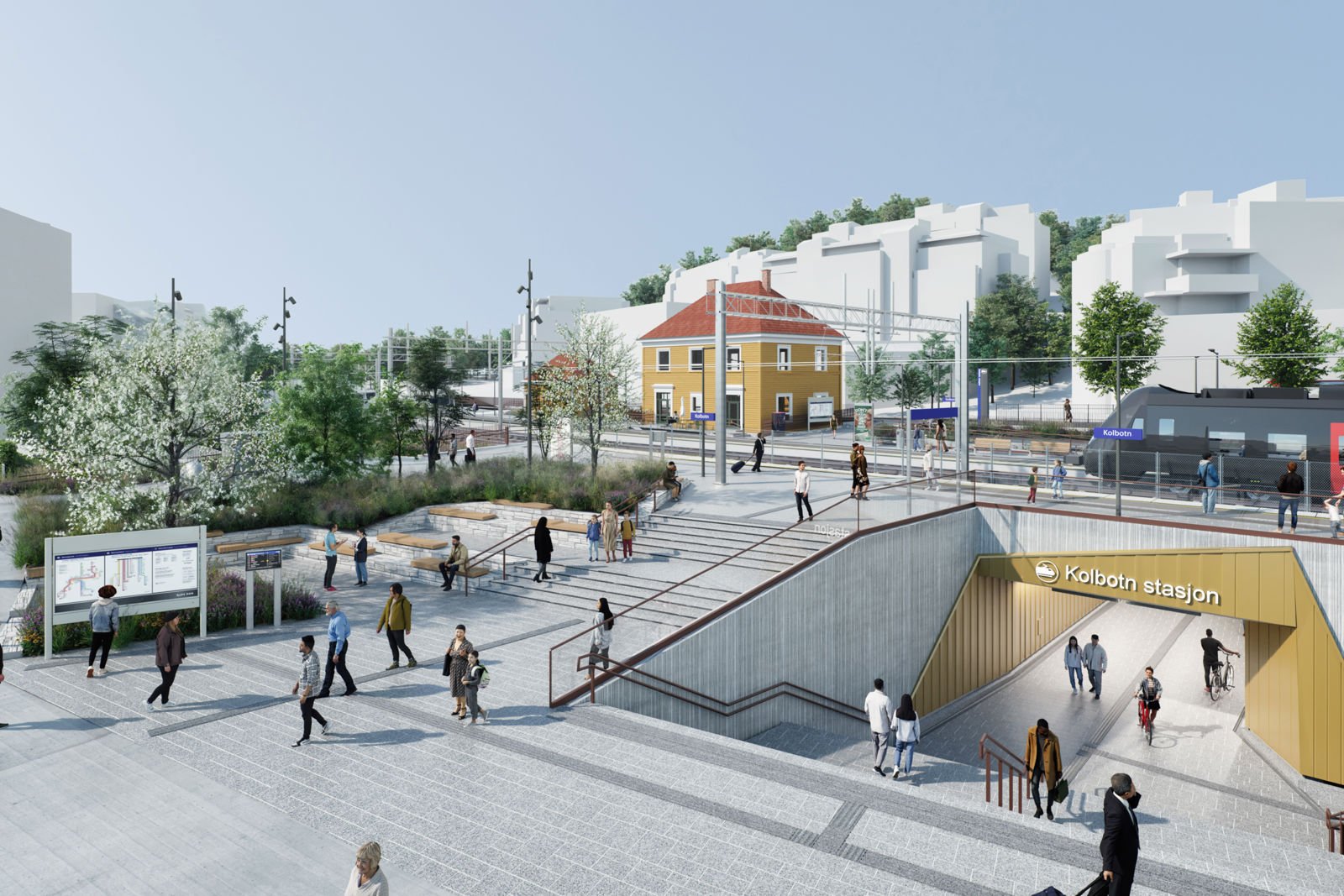 Illustrasjon av nye Kolbotn stasjon