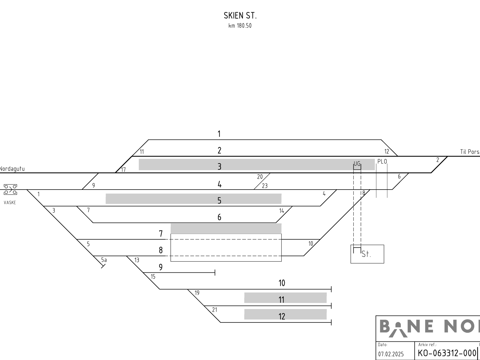 Track plan Skien station