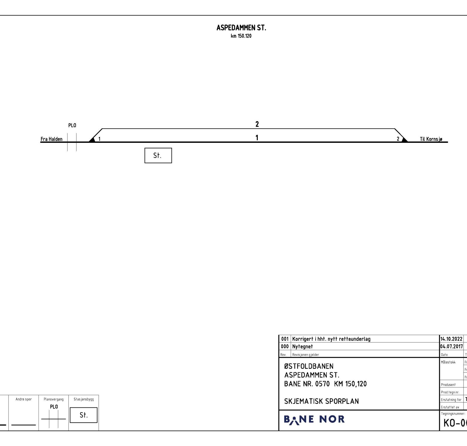 Track plan Aspedammen station