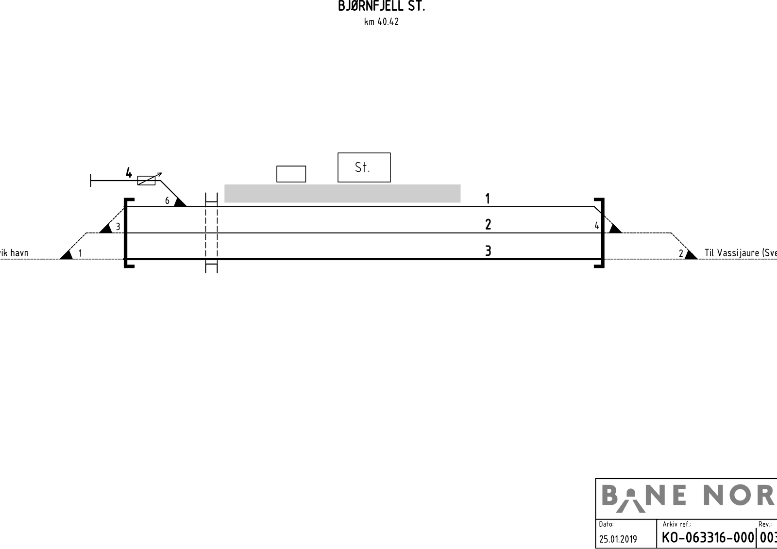 Track plan Bjørnfjell station