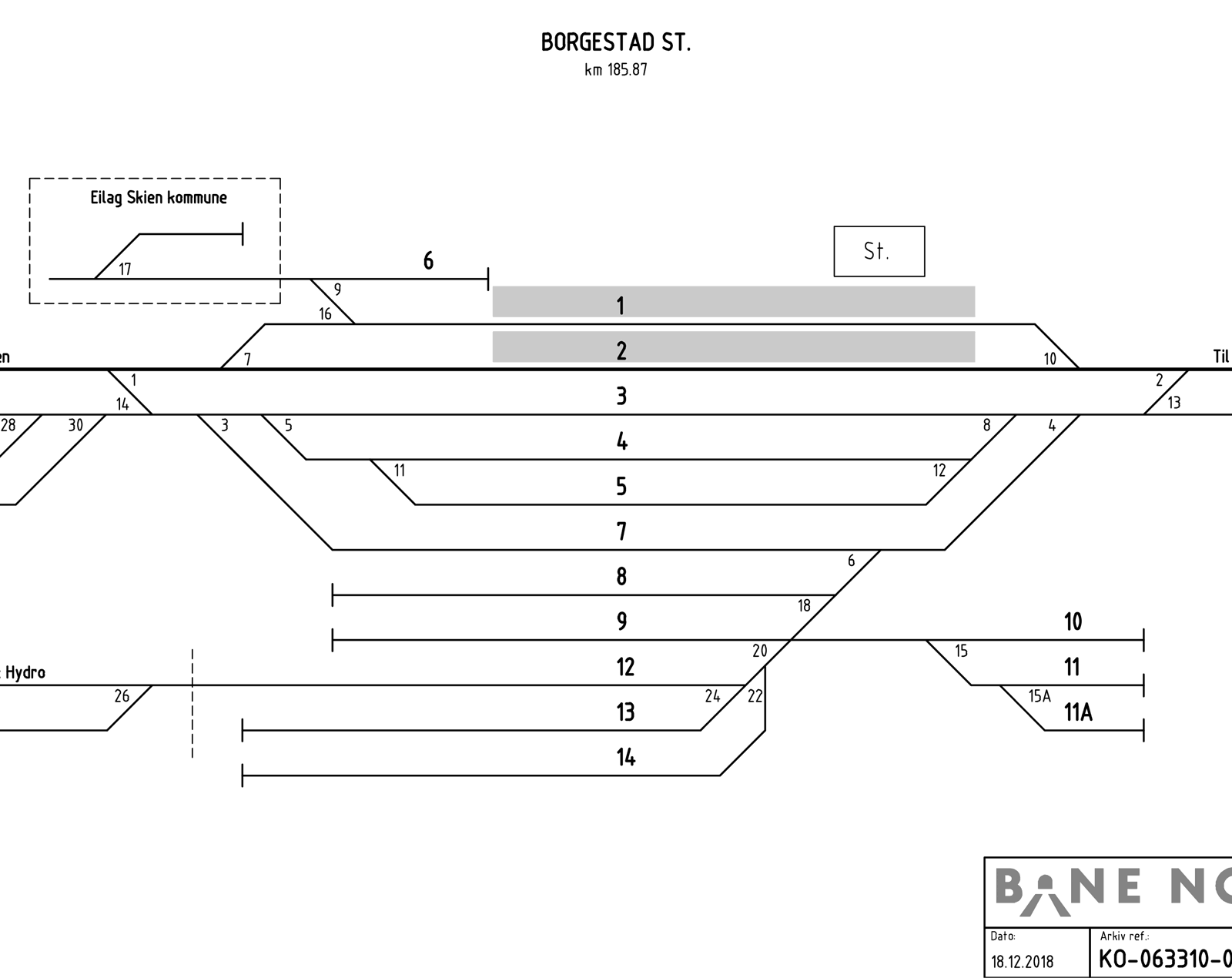 Track plan Borgestad station