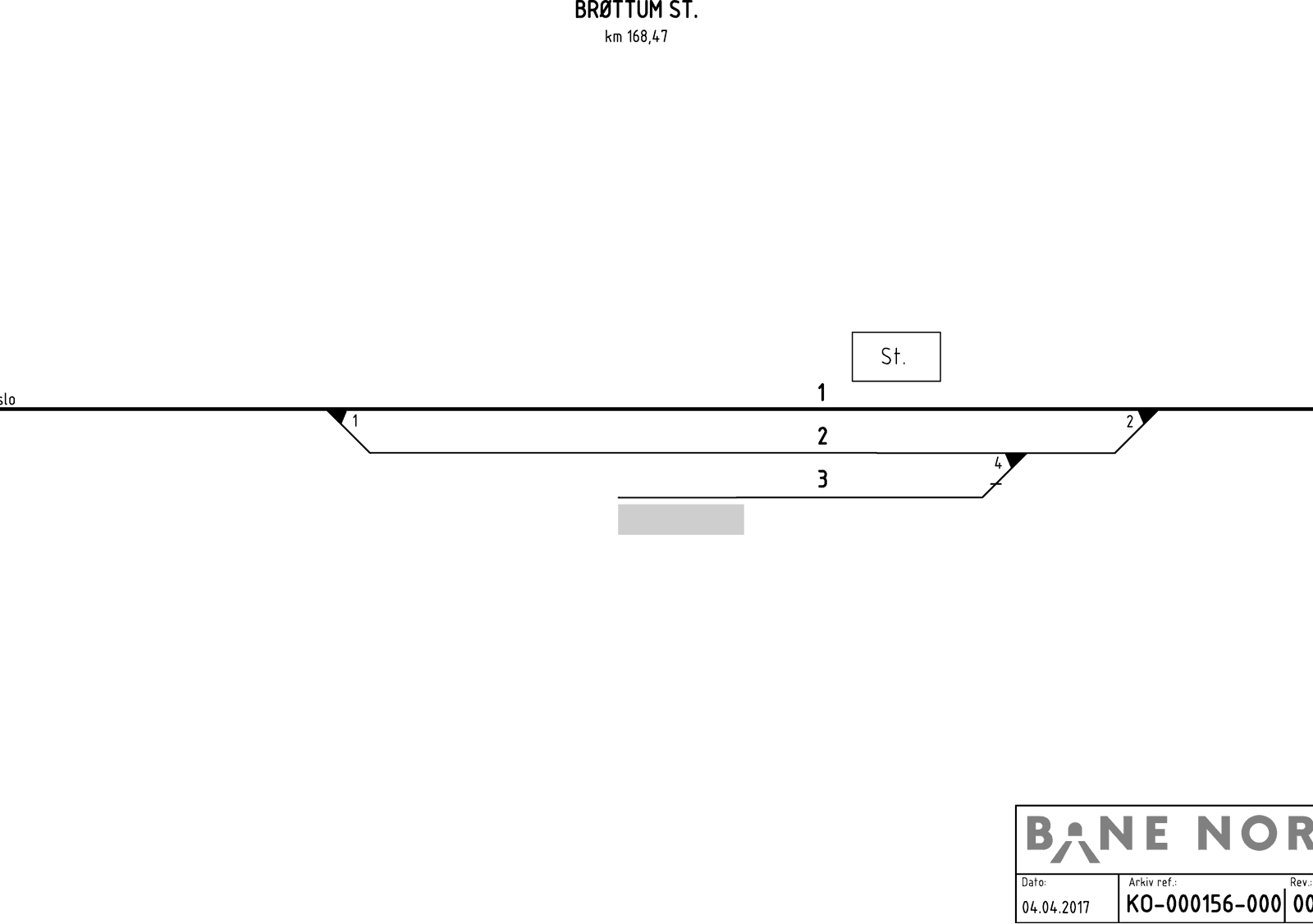 Track plan Brøttum station