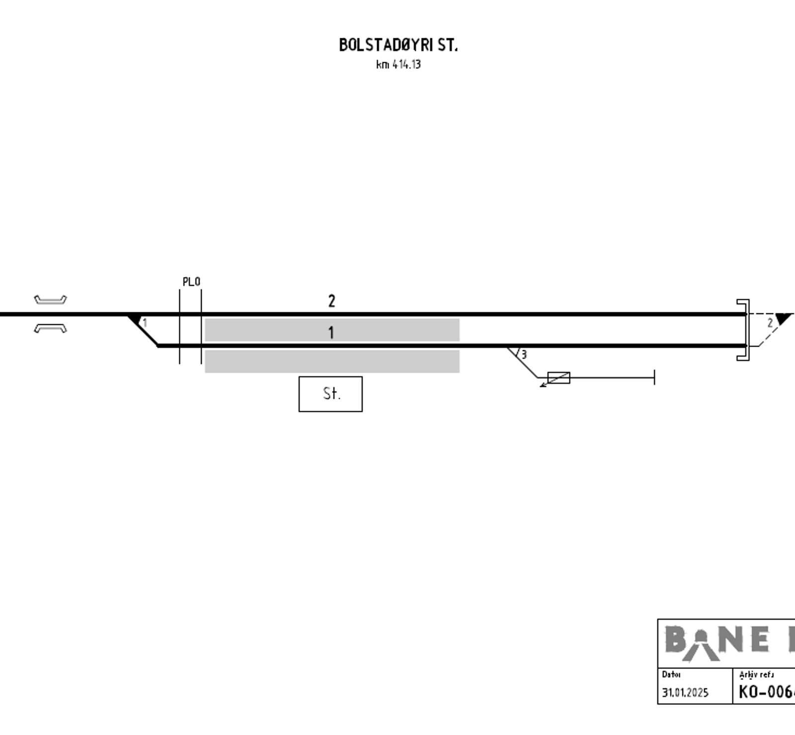 Track plan Bolstadøyri station