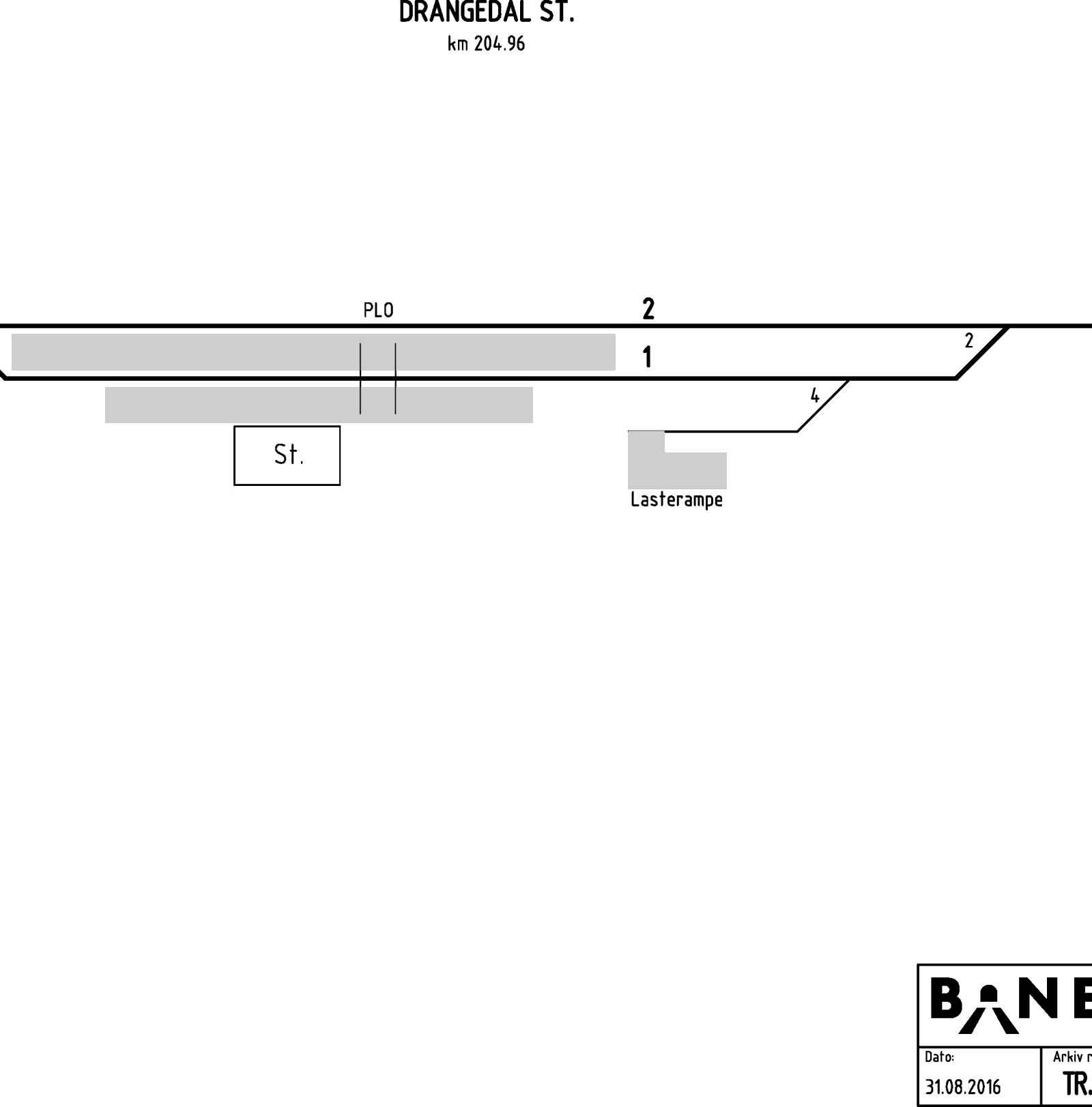 Track plan Drangedal station