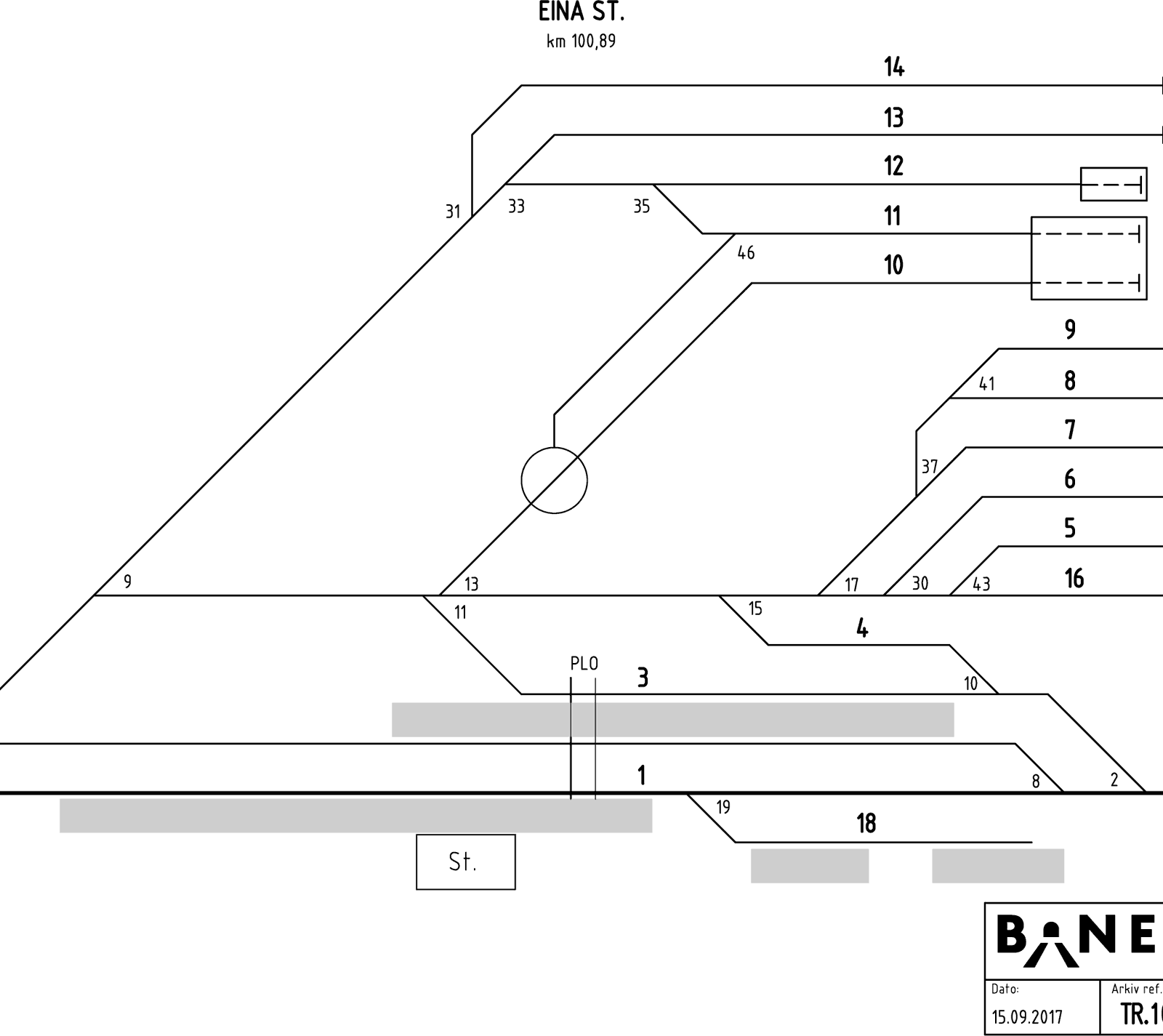 Track plan Eina station