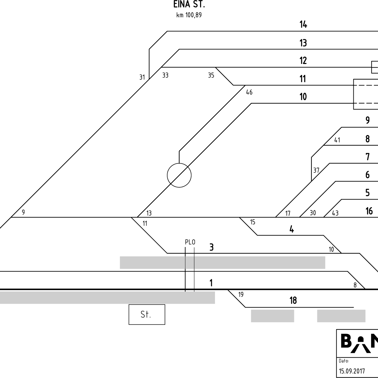 Track plan Eina station