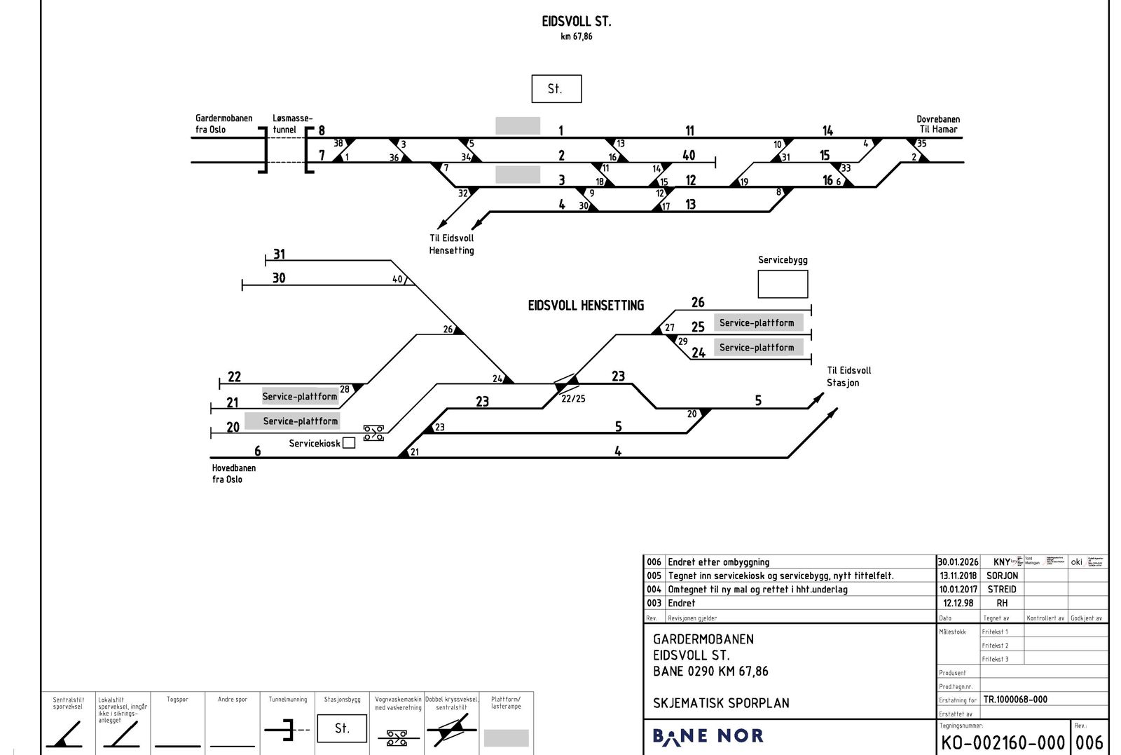 Track plan Eidsvoll station