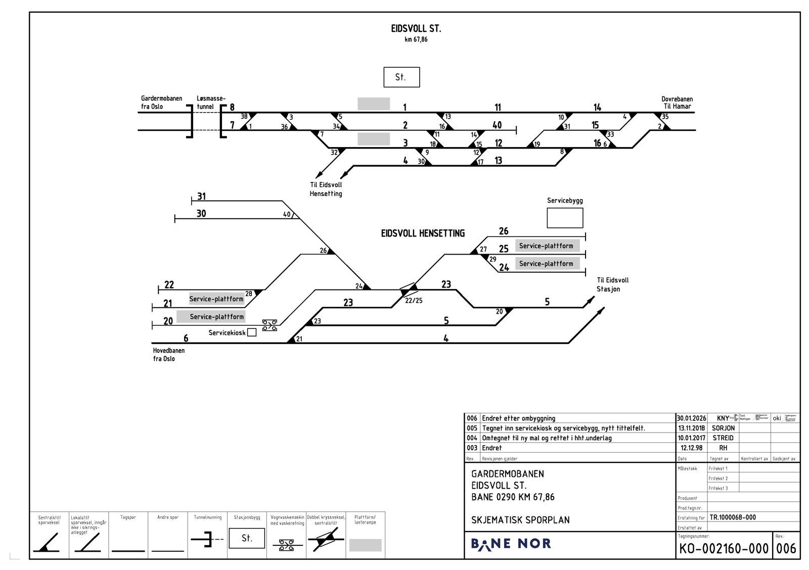 Track plan Eidsvoll Stabling Facility