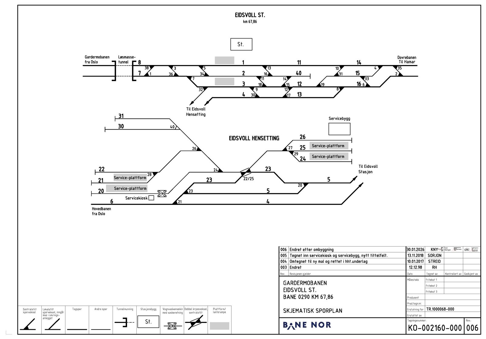 Track plan Eidsvoll Stabling Facility