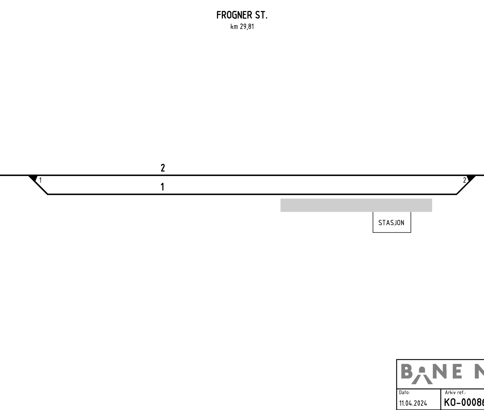 Track plan for Frogner station.
