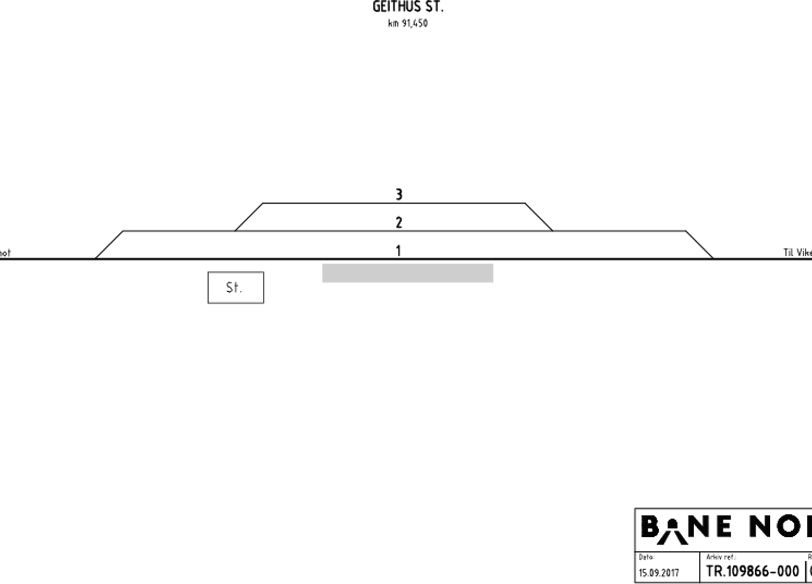 Track plan Geithus station