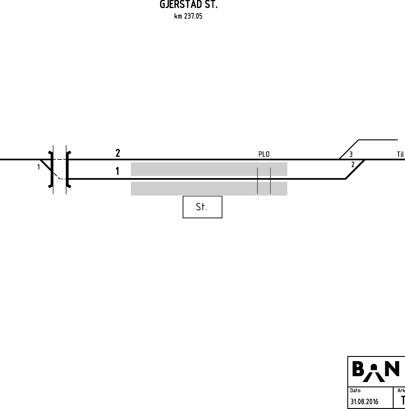 Track plan Gjerstad station