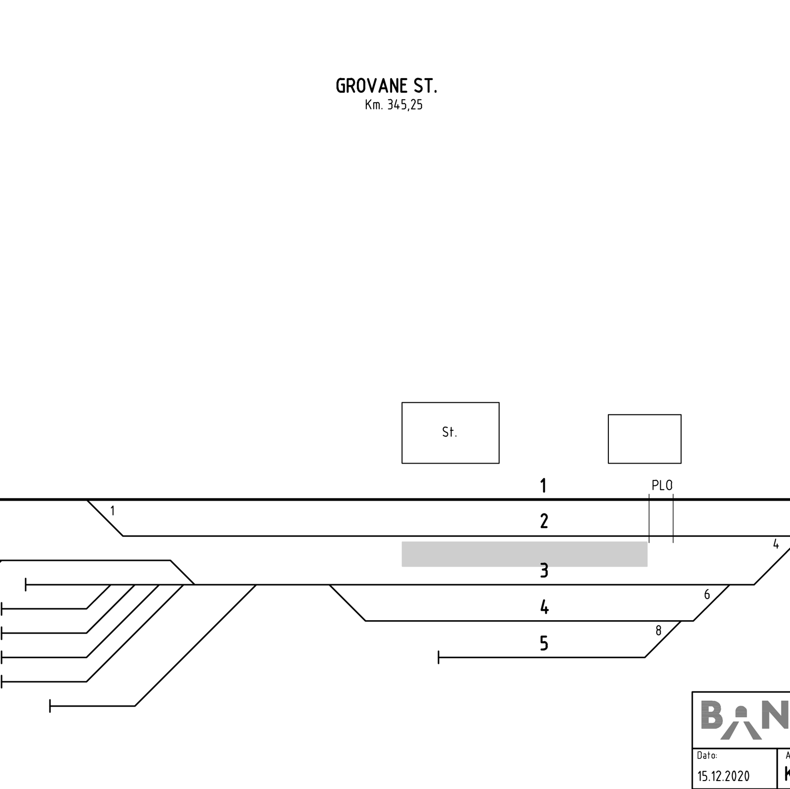 Track plan Grovane station