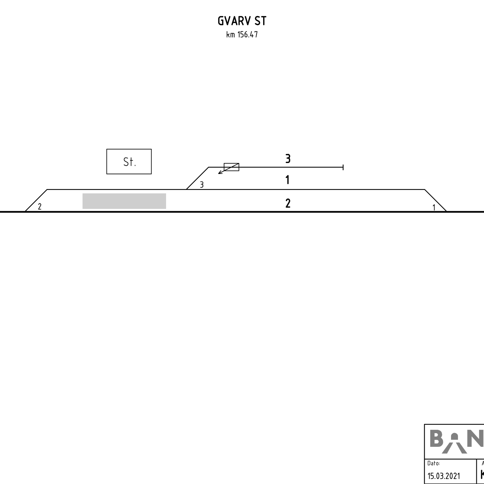 Track plan Gvarv station