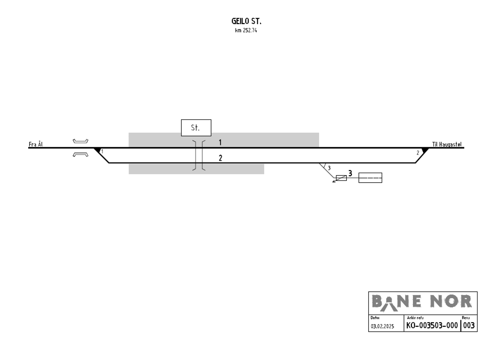 Sporplan Geilo stasjon