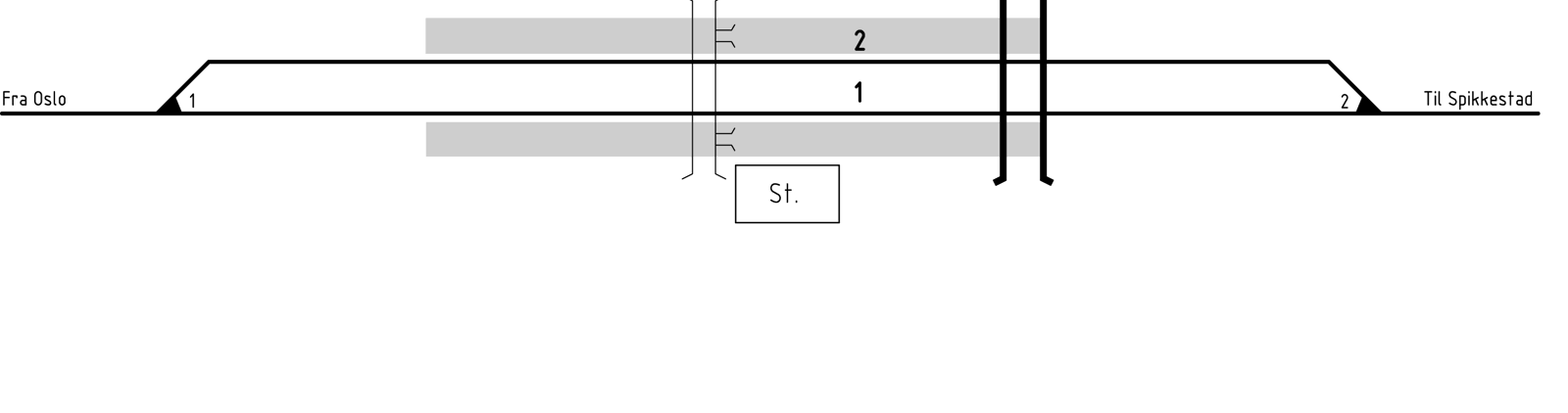 Track plan Heggedal station