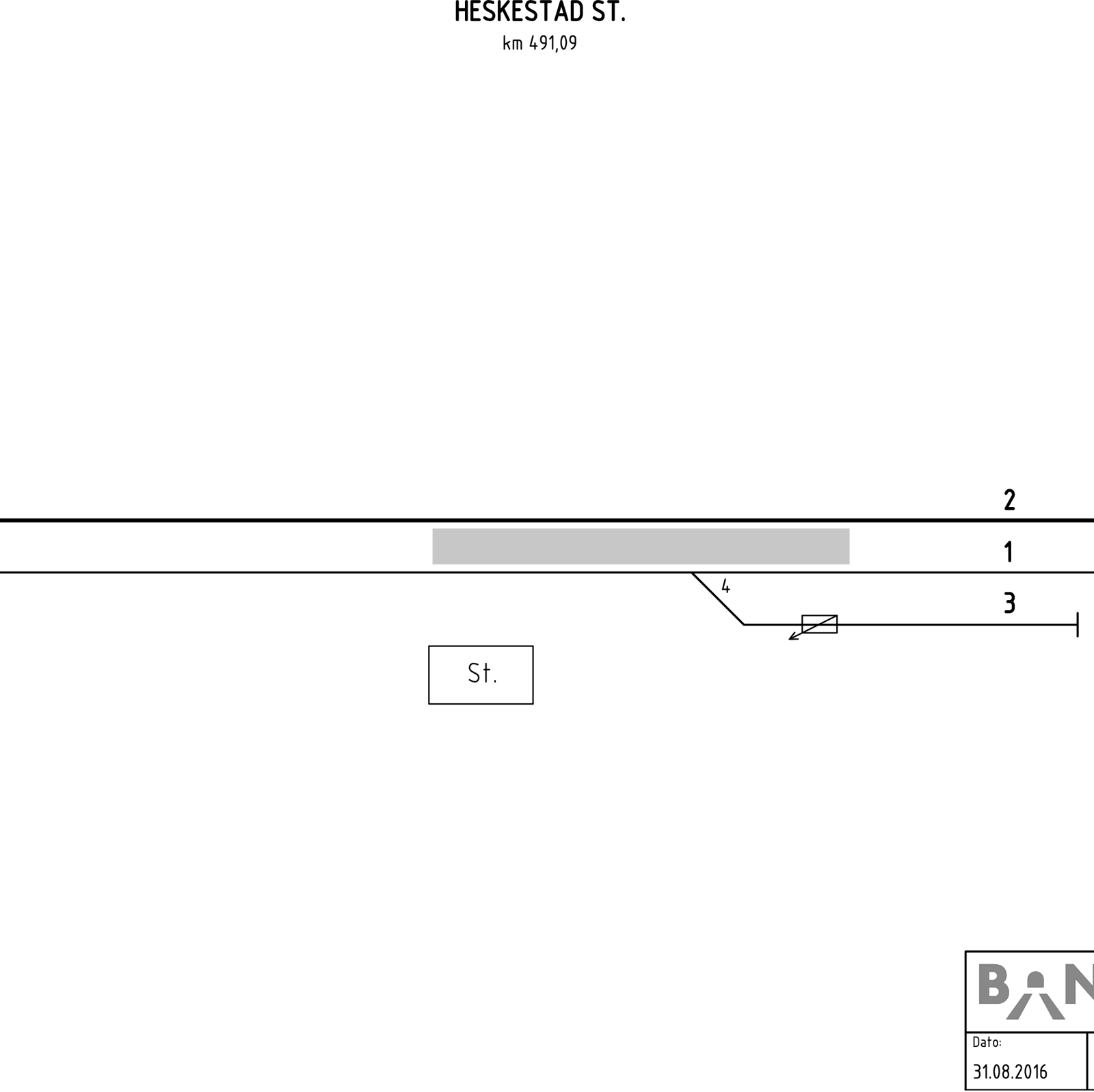 Track plan Heskestad station