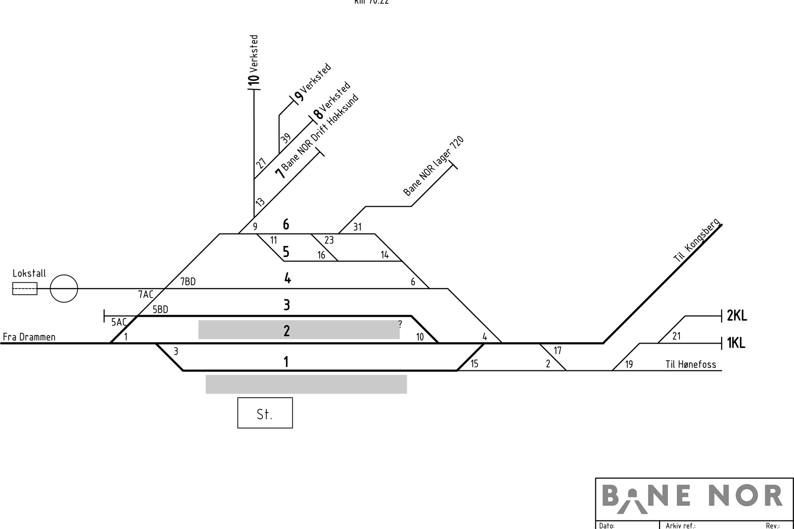 Track plan Hokksund station