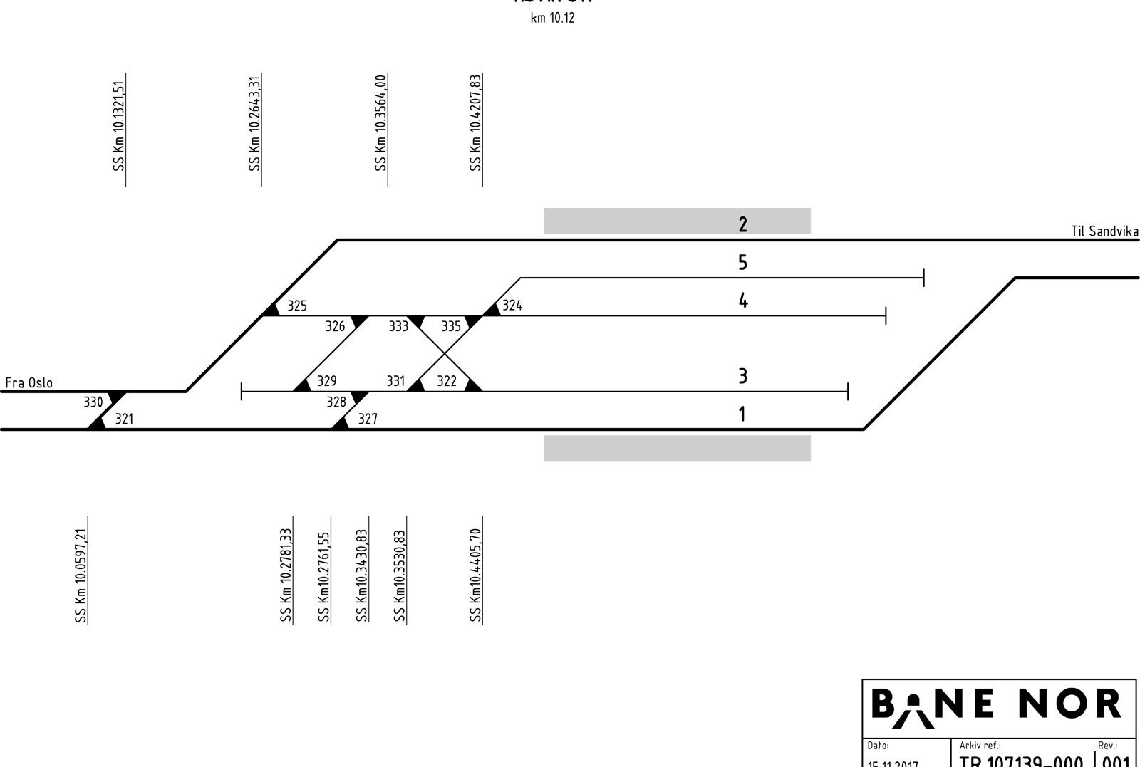 Track plan Høvik station