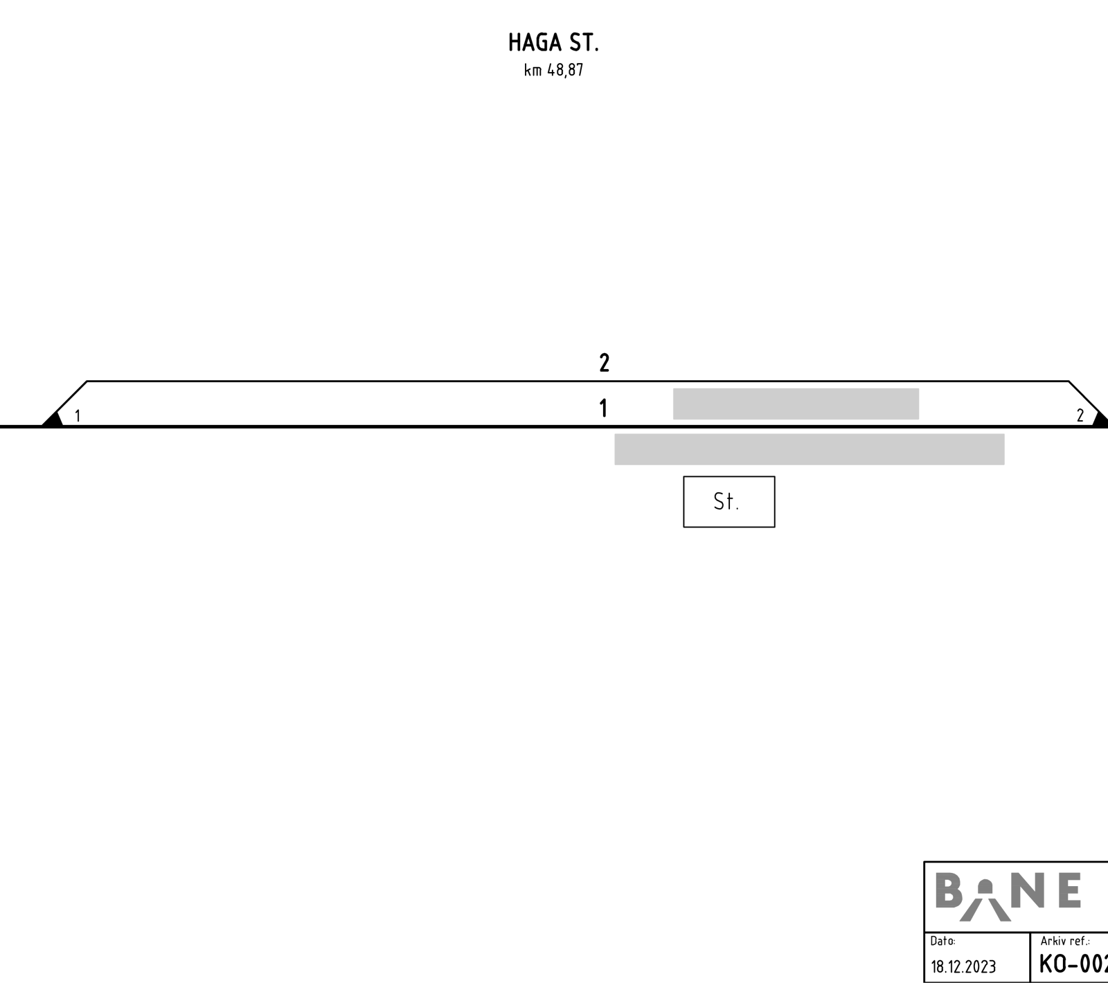 Track plan for Haga station