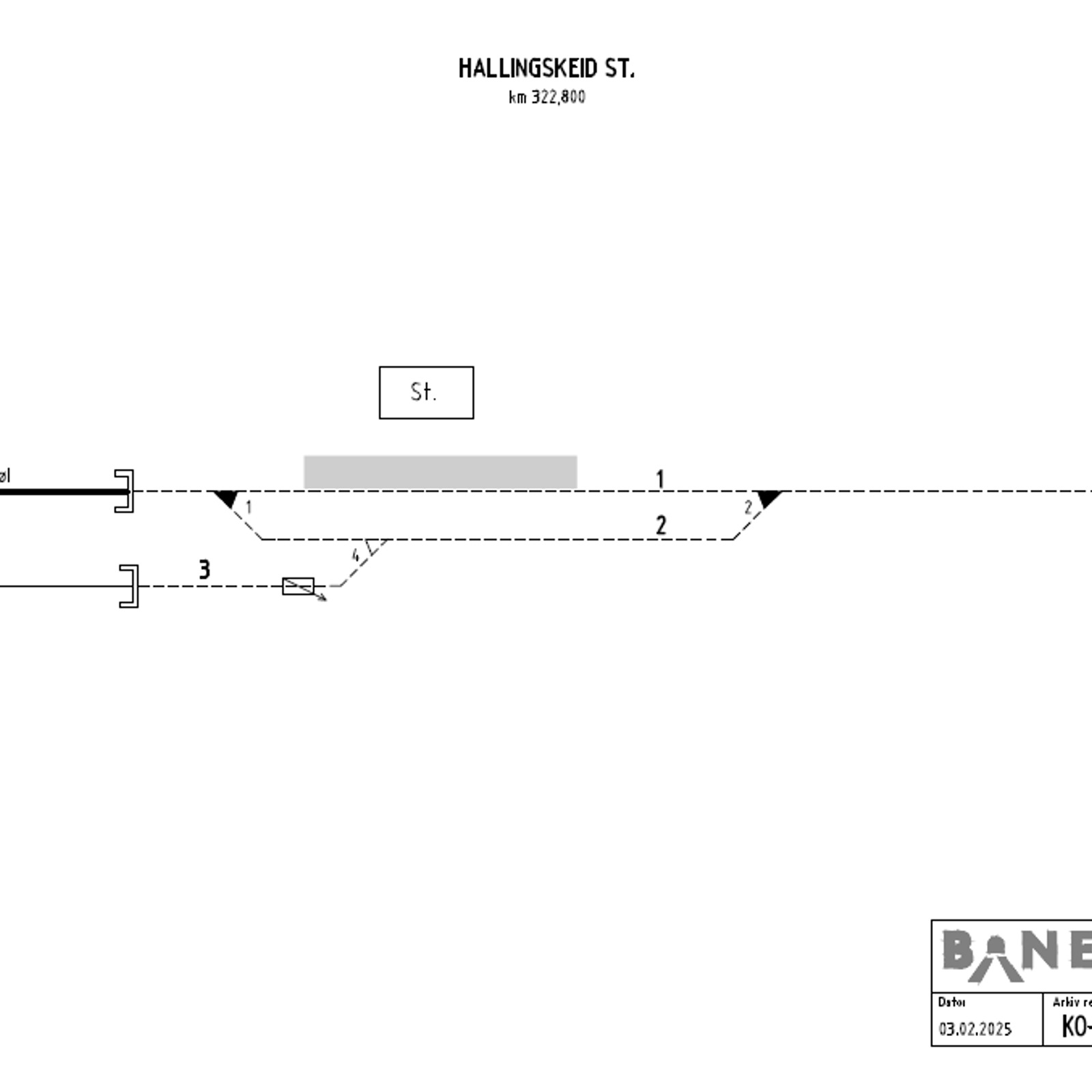 Track plan Hallingskeid station