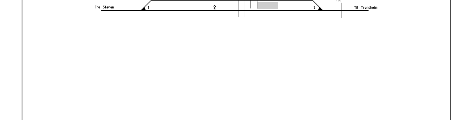 Skjematisk sporplan for Hovin stasjon.