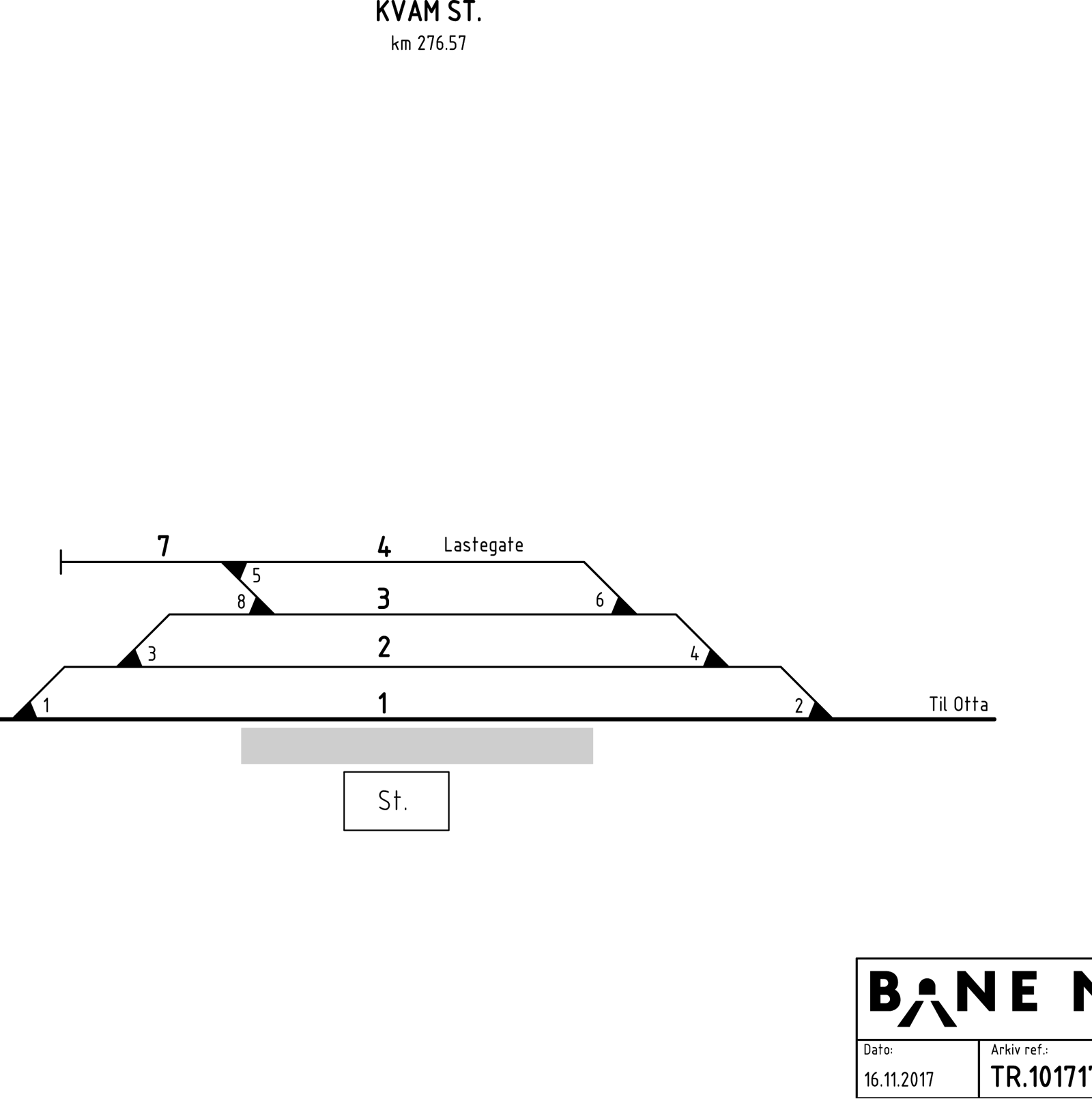 Track plan Kvam station