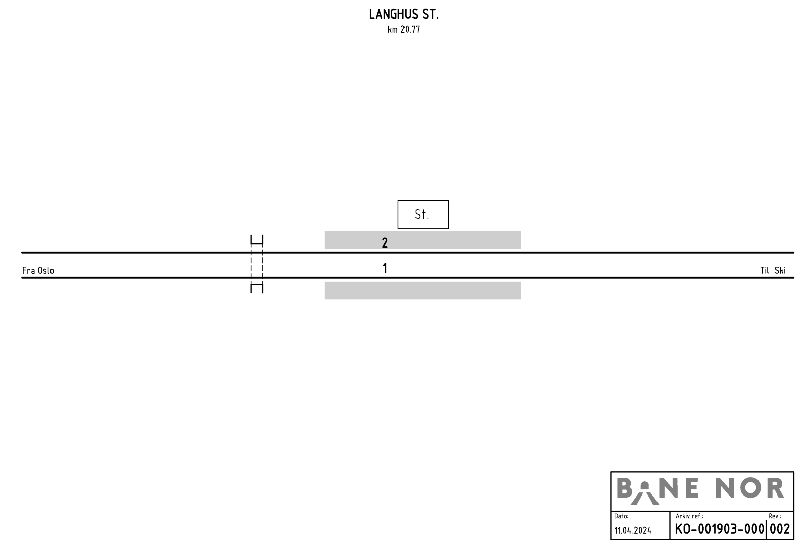 Track plan Langhus station