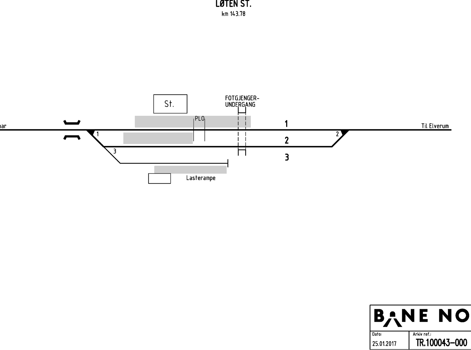 Track plan Løten station