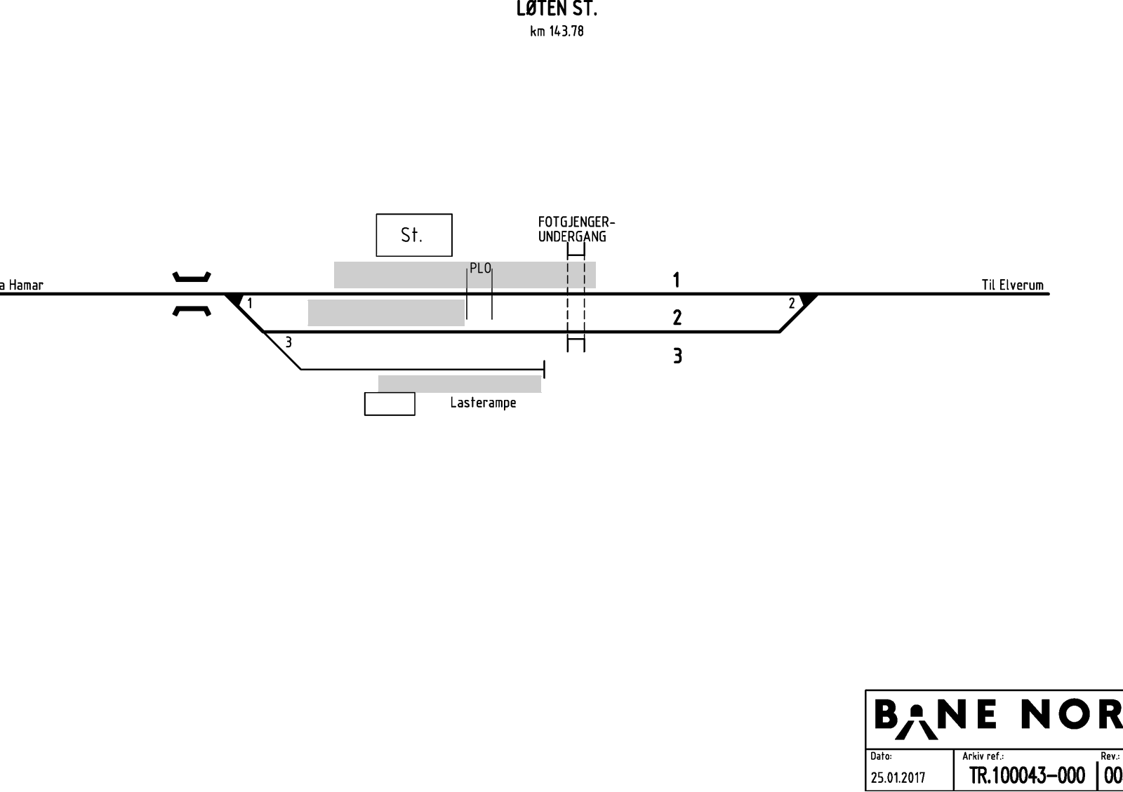 Track plan Løten station