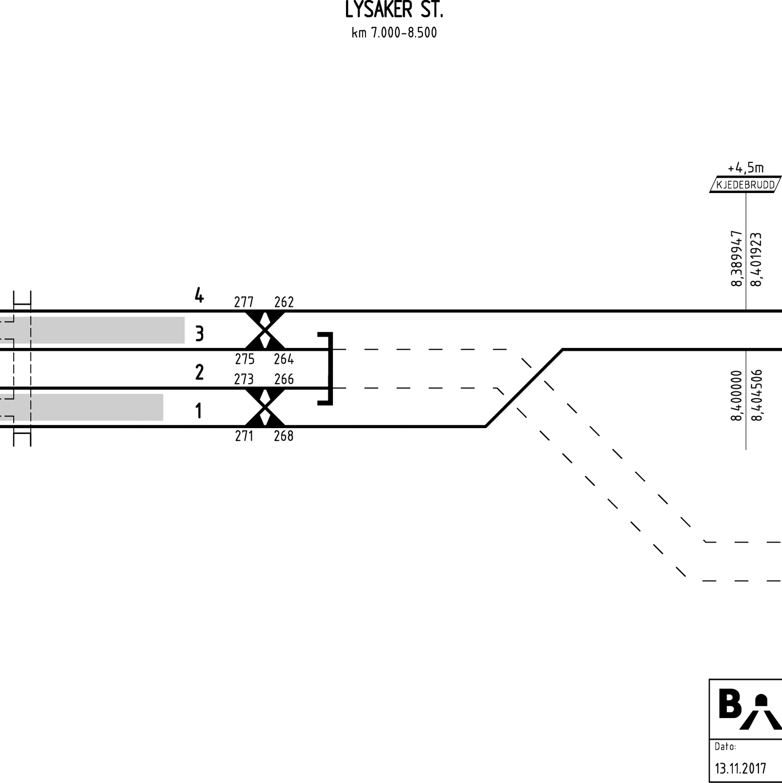 Sporplan Lysaker stasjon