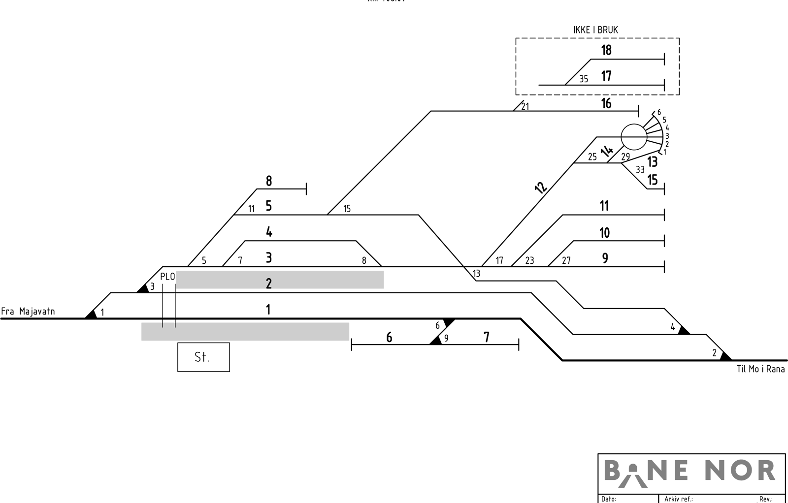 Track plan Mosjøen station