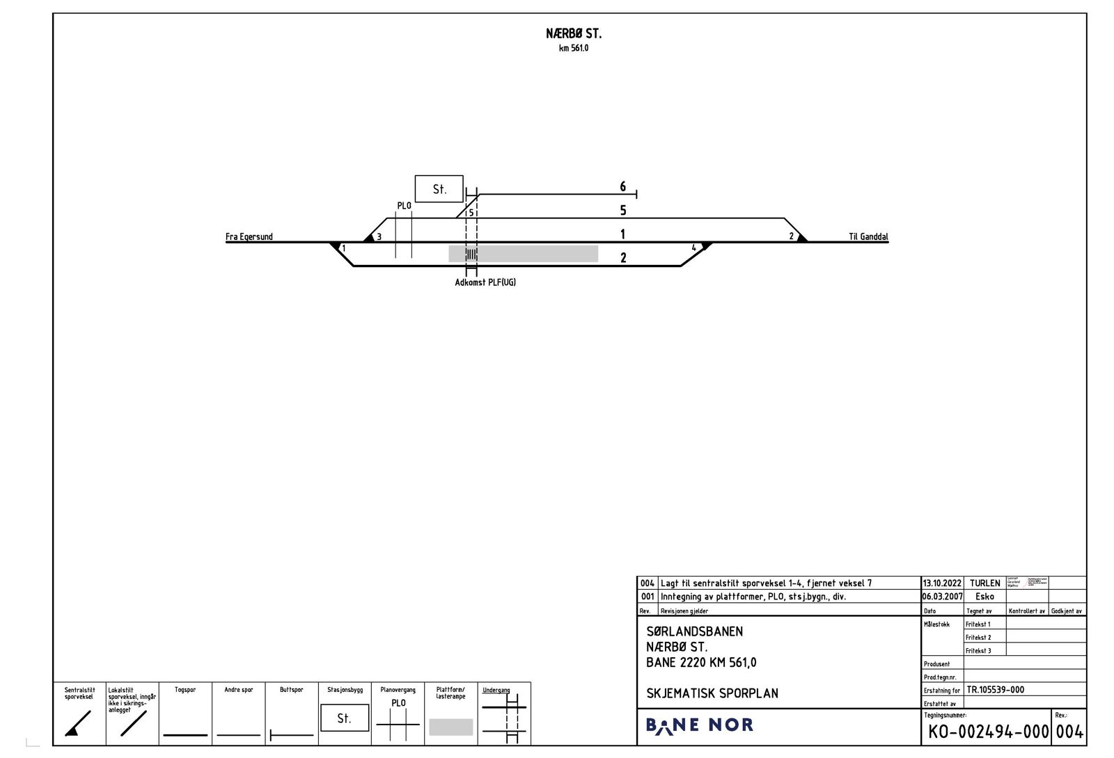 Track plan Nærbø station