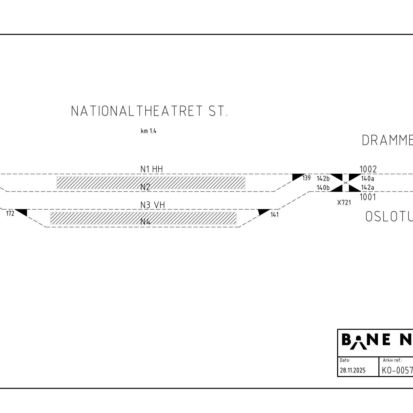 Track plan Nationaltheatret station