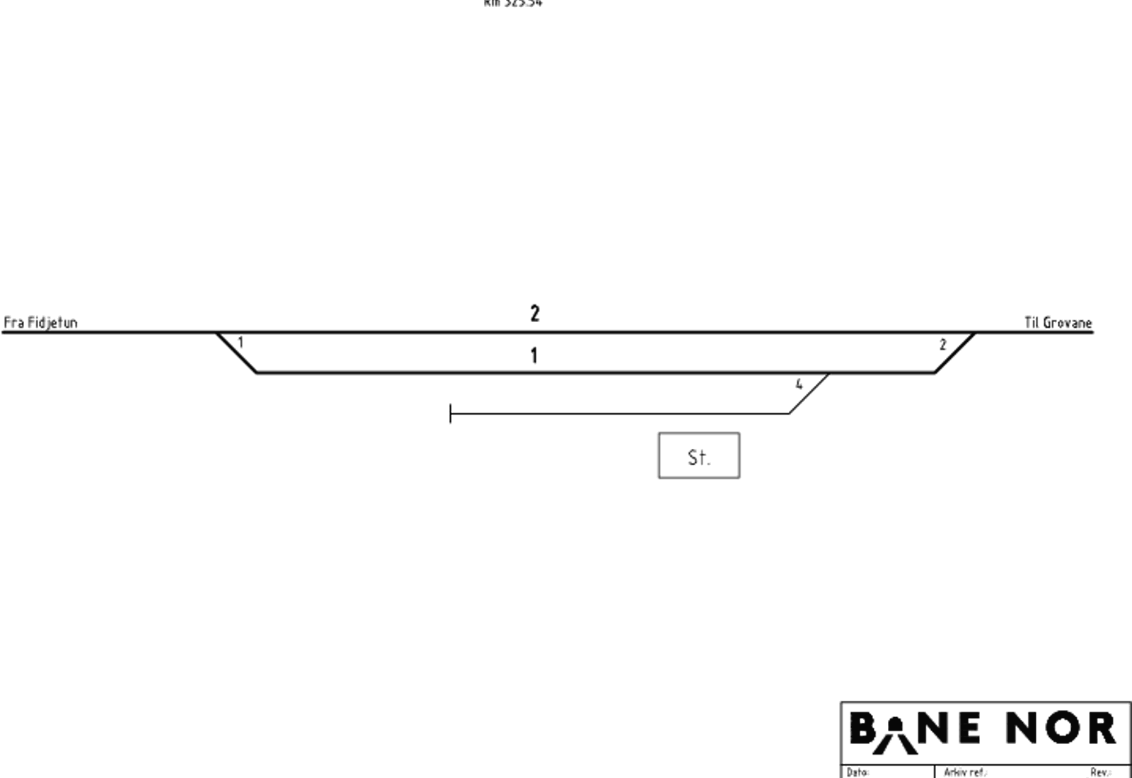 Track plan Oggevatn station