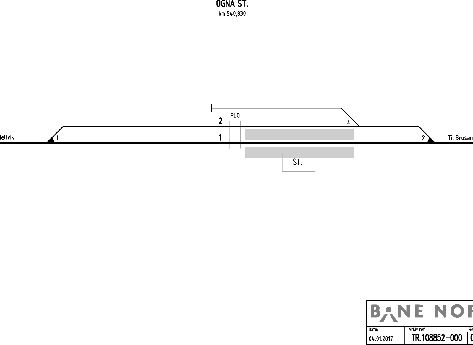 Track plan Ogna station