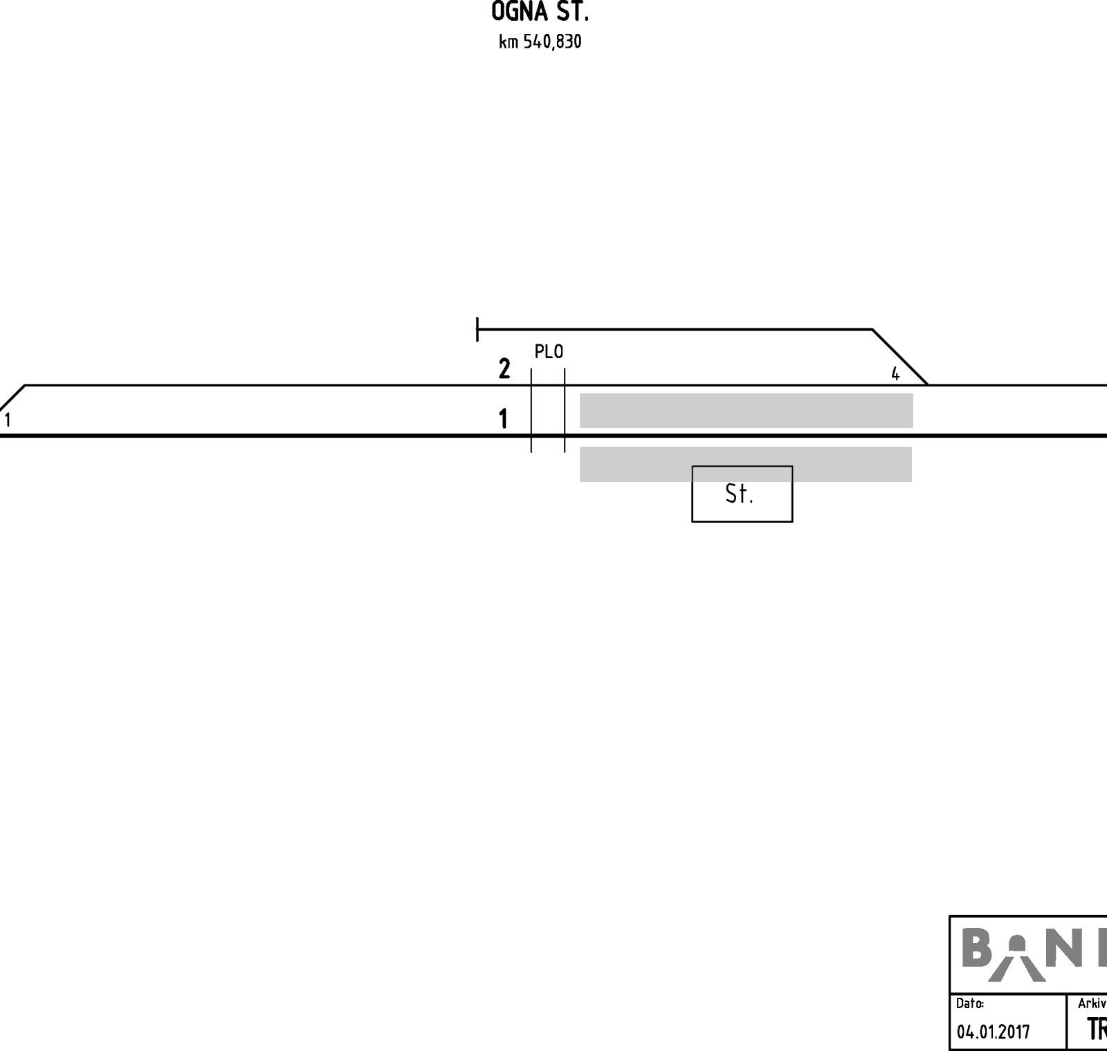 Track plan Ogna station
