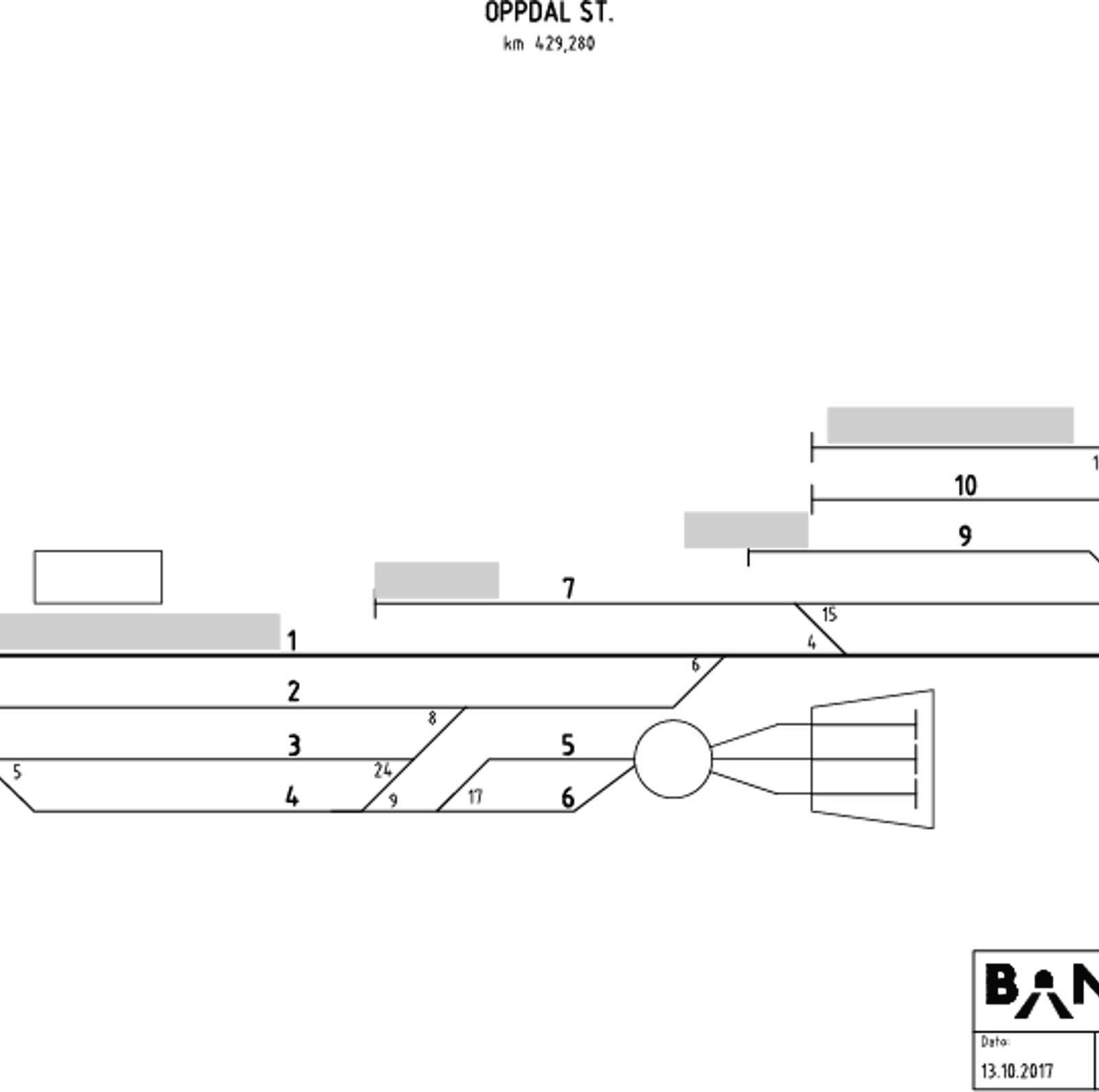 Track plan Oppdal station