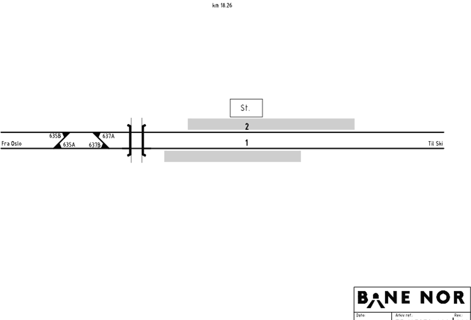 Track plan Oppegård station