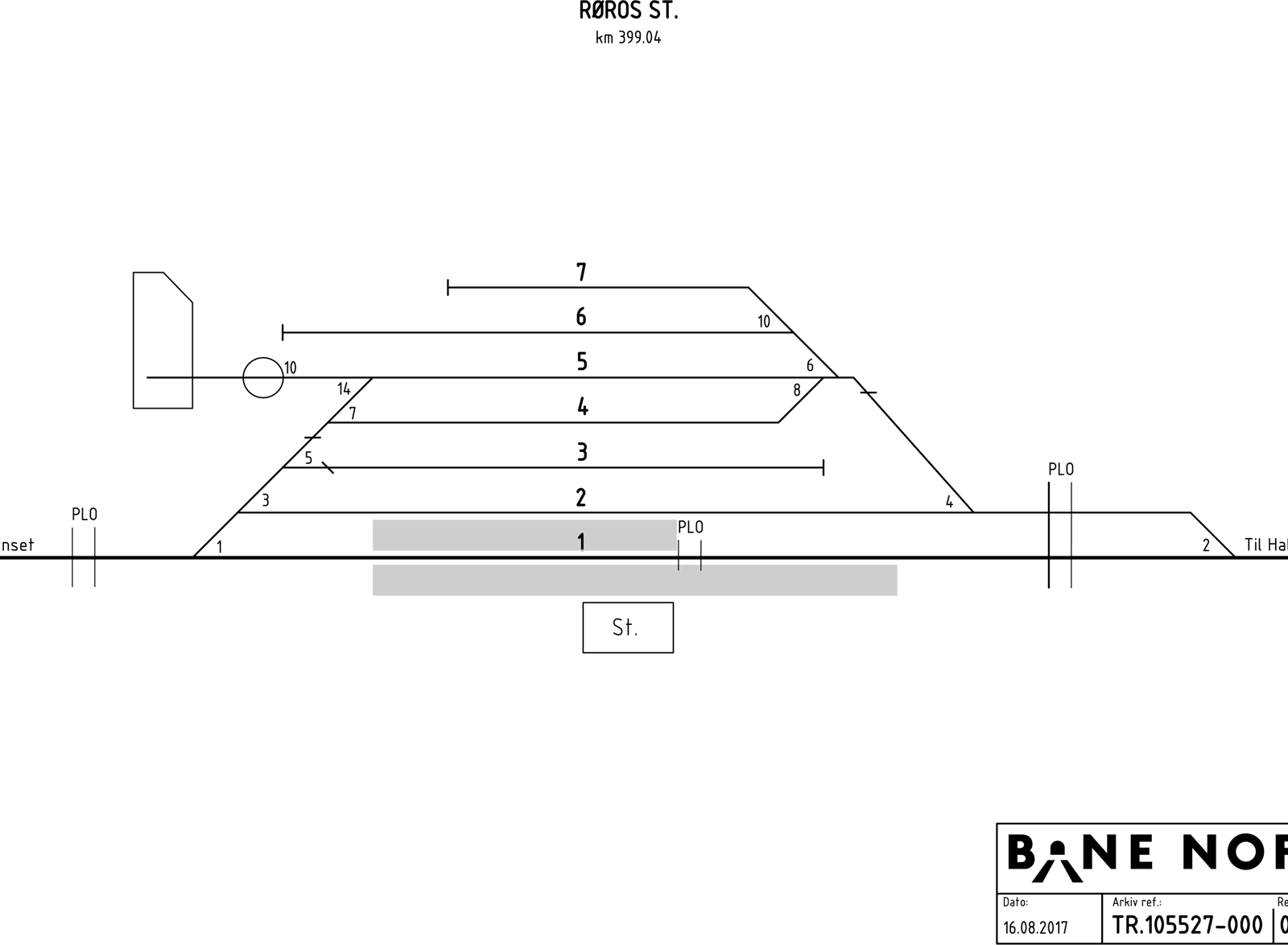 Track plan Røros station