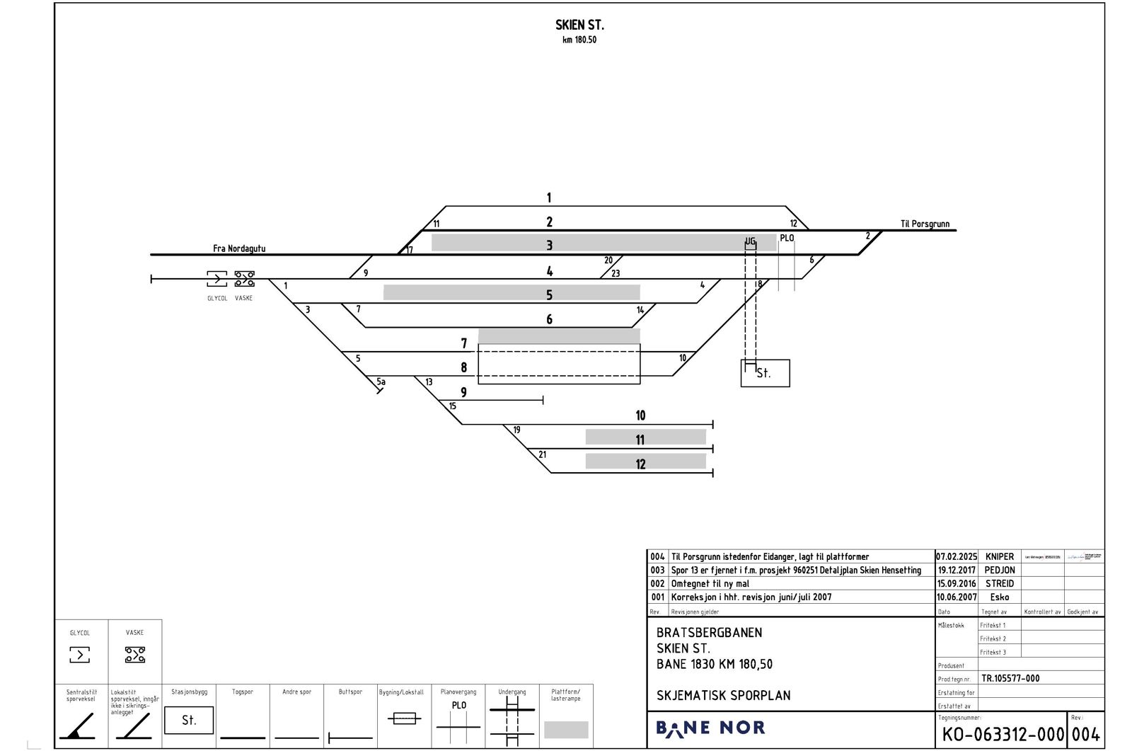 Track plan Skien station